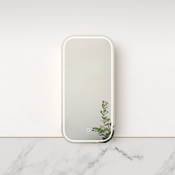 Tetra LED Matte White Soft Square Shaving Cabinet | Indulge Bathroom
