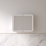 Tetra LED 900 x 750mm Matte White Soft Square Shaving Cabinet | Indulge Bathroom