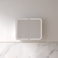 Tetra LED 900 x 750mm Matte White Soft Square Shaving Cabinet | Indulge Bathroom