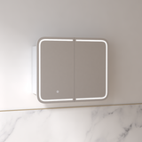 Tetra LED 900 x 750mm Matte White Soft Square Shaving Cabinet | Indulge Bathroom