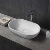Vara 560mm Solid Surface Stone Oval Above Counter Basin | Indulge Bathroom