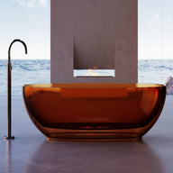 Vetra 1500mm Amber Translucent Resin Stone Freestanding Bath Tub | Indulge Bathroom