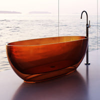 Vetra 1500mm Amber Translucent Resin Stone Freestanding Bath Tub | Indulge Bathroom