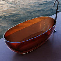 Vetra 1500mm Amber Translucent Resin Stone Freestanding Bath Tub | Indulge Bathroom