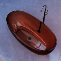 Vetra 1500mm Amber Translucent Resin Stone Freestanding Bath Tub | Indulge Bathroom
