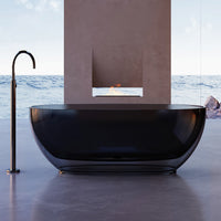 Vetra 1700mm Black Translucenct Resin Stone Freestanding Bath Tub | Indulge Bathroom