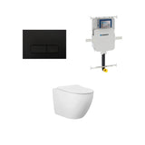 Geberit Cremona Rimless Tornado In Wall Toilet Suite Package - Matte Black Button | Indulge Bathroom
