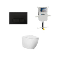 Geberit Cremona Rimless Tornado In Wall Toilet Suite Package - Matte Black Button | Indulge Bathroom