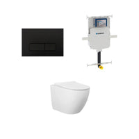Geberit Cremona Rimless Tornado In Wall Toilet Suite Package - Matte Black Button | Indulge Bathroom