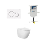 Geberit Cremona Rimless Tornado In Wall Toilet Suite Package - Matte White Round Button | Indulge Bathroom