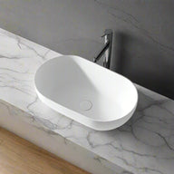 Luma 560mm Solid Surface Stone Oval Above Counter Basin | Indulge Bathroom