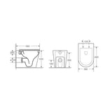 Cesena Vortex Matte Black Rimless Tornado In Wall Toilet Suite Pan | Indulge Bathroom