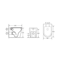 Cesena Vortex Matte Black Rimless Tornado In Wall Toilet Suite Pan | Indulge Bathroom