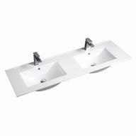 1500mm Double Bowl Slimline Standard Ceramic Top with Overflow | Indulge Bathroom