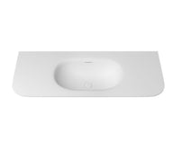 1200mm Curved Matte White Solid Surface Stone Integrated Top with Overflow | Indulge Bathroom