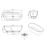 Fiora 1750mm Stone Matte White Freestanding Bath Tub | Indulge Bathroom