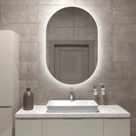 Oval Pill Touchless 600 x 900 LED Mirror - Three Light Temperatures | Indulge Bathroom