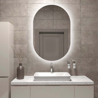 Oval Pill Touchless 600 x 900 LED Mirror - Three Light Temperatures | Indulge Bathroom