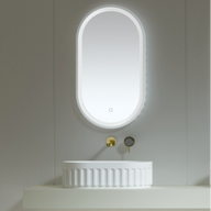 Kelsa 560mm Fluted Solid Surface Stone Oval Above Counter Basin | Indulge Bathroom