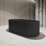 Kelsa Fluted 1500mm Matte Black Designer Round Freestanding Bath | Indulge Bathroom