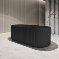 Kelsa Fluted 1700mm Matte Black Designer Round Freestanding Bath | Indulge Bathroom