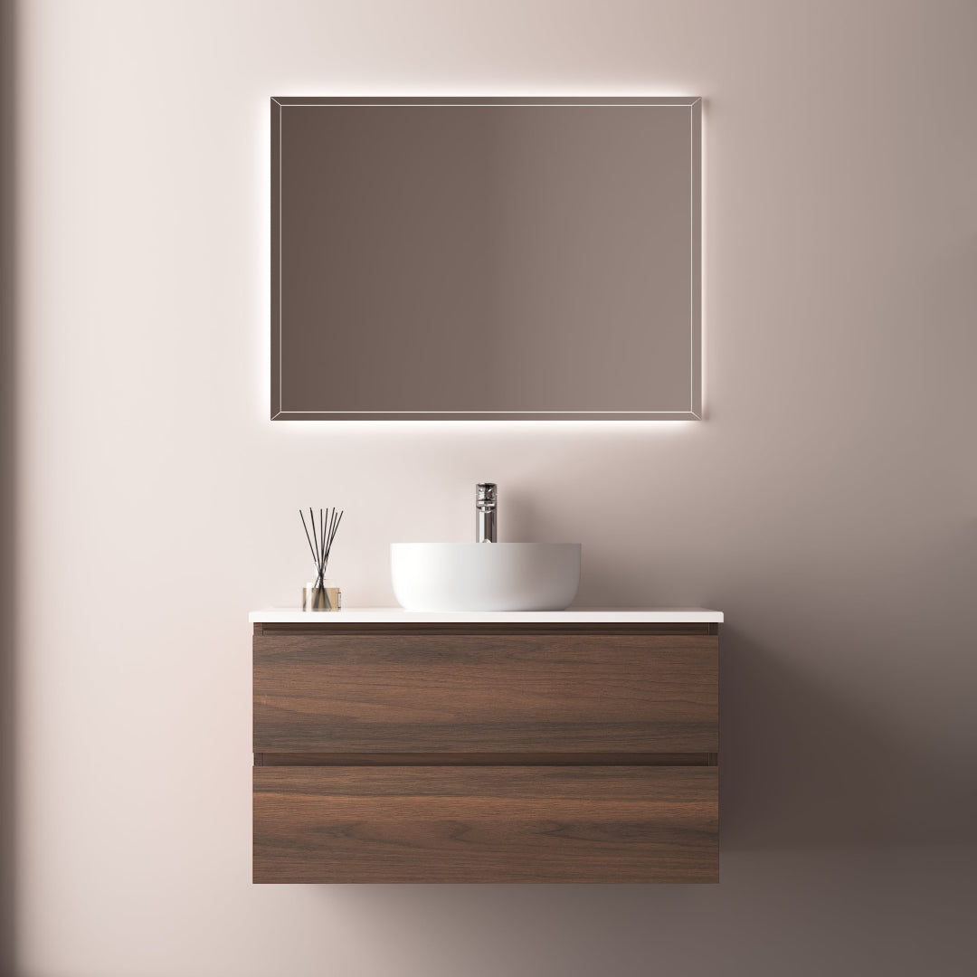 Avia 900mm Walnut Wall Hung Vanity | Indulge Bathroom