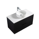 Kelsa 900 Fluted Matte Black Wall Hung Vanity | Indulge Bathroom