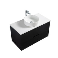 Kelsa 900 Fluted Matte Black Wall Hung Vanity | Indulge Bathroom