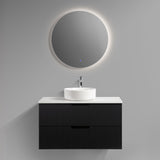 Kelsa 900 Fluted Matte Black Wall Hung Vanity | Indulge Bathroom