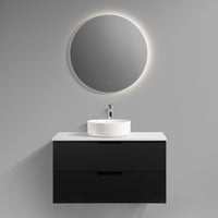 Kelsa 900 Fluted Matte Black Wall Hung Vanity | Indulge Bathroom