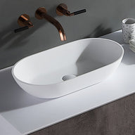 Ovalo 550mm Solid Surface Stone Oval Above Counter Basin | Indulge Bathroom