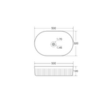 500mm Matte Black Fluted Oval Above Counter Basin | Indulge Bathroom