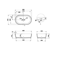 Perla 600mm Fluted Solid Surface Stone Round Above Counter Basin | Indulge Bathroom