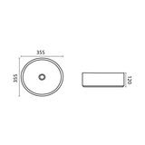 355mm Round Matte Black Above Counter Basin | Indulge Bathroom