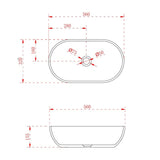 Vara 560mm Solid Surface Stone Oval Above Counter Basin | Indulge Bathroom