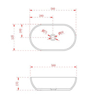 Vara 560mm Solid Surface Stone Oval Above Counter Basin | Indulge Bathroom