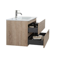 Avia 900mm White Oak Wall Hung Vanity | Indulge Bathroom