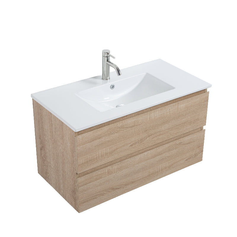 Avia 900mm White Oak Wall Hung Vanity | Indulge Bathroom